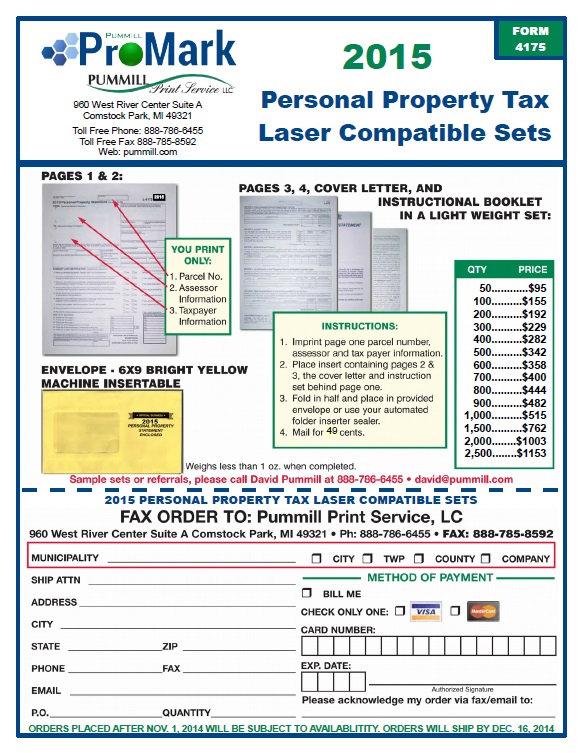 Personal Property Tax Order Form